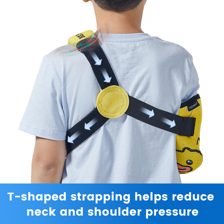 Écharpe de bras pour enfants premium pour immobilisation de l'avant-bras et de l'épaule fracturés - Support ajustable, respirant et sans latex pour le confort et la récupération (tailles XXS, XS)