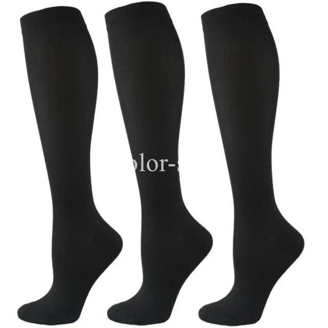 Chaussettes de Compression Premium pour Hommes et Femmes – Chaussettes Élastiques de Sport, de Course, de Randonnée, de Grossesse et de Vol pour Varices, Jambes Gonflées, Soutien au Marathon
