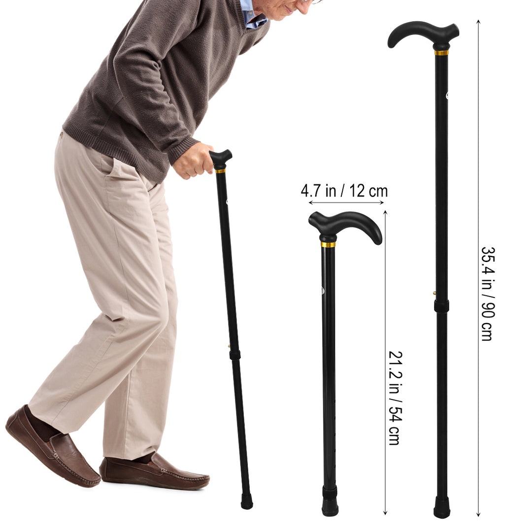 Canne de marche réglable premium – béquille anti-dérapante et anti-choc en 2 sections pour seniors, en alliage d'aluminium léger, base en caoutchouc antidérapante, hauteur réglable de 75 à 90 cm pour la randonnée et le soutien quotidien