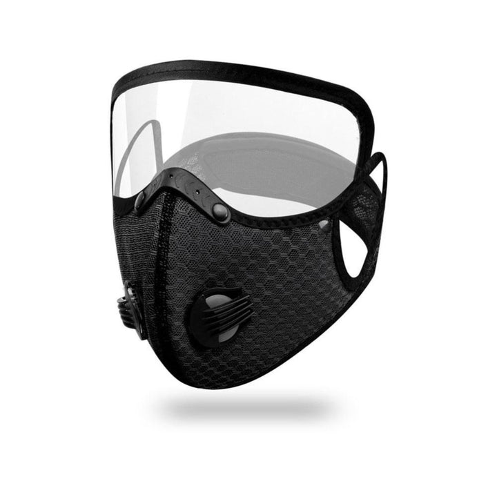 Premium Cycling Face Mask with Goggles – Dustproof Protective Mask with Replaceable Carbon Filter, Breathable Mesh, 