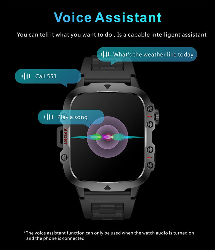 Montre connectée de fitness GPS premium avec écran HD de 1,99 pouce, fréquence cardiaque, pression artérielle, ECG, surveillance de l'oxygène dans le sang – Appels Bluetooth, NFC, plus de 100 modes d'exercice, étanche