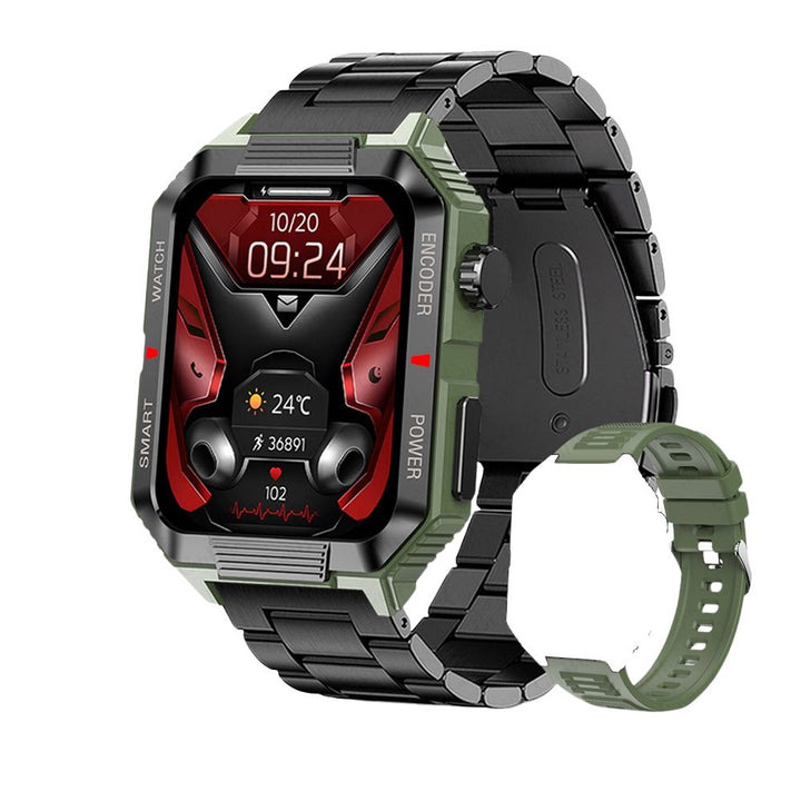 Montre connectée de fitness GPS premium avec écran HD de 1,99 pouce, fréquence cardiaque, pression artérielle, ECG, surveillance de l'oxygène dans le sang – Appels Bluetooth, NFC, plus de 100 modes d'exercice, étanche