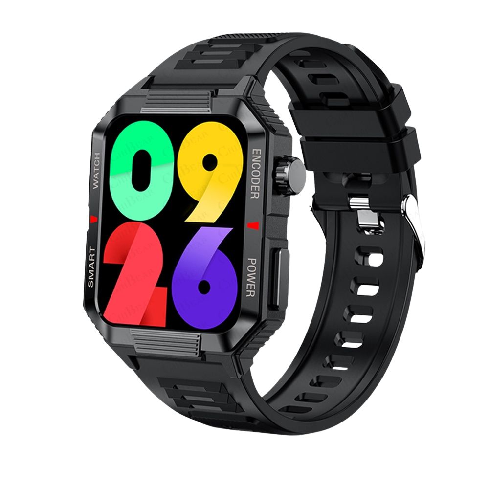 Montre connectée de fitness GPS premium avec écran HD de 1,99 pouce, fréquence cardiaque, pression artérielle, ECG, surveillance de l'oxygène dans le sang – Appels Bluetooth, NFC, plus de 100 modes d'exercice, étanche