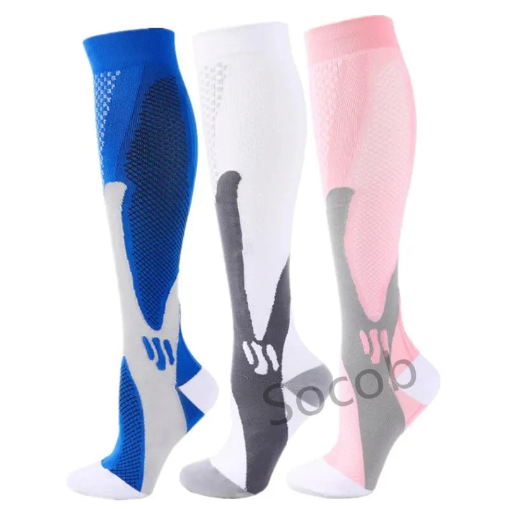 Chaussettes de Compression Premium pour Hommes et Femmes – Chaussettes Élastiques de Sport, de Course, de Randonnée, de Grossesse et de Vol pour Varices, Jambes Gonflées, Soutien au Marathon