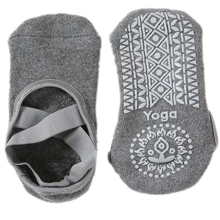 High-Quality Anti-Slip Yoga Socks for Women – Breathable Cotton, Ballet-Inspired Bandage Design, Perfect for Pilates, Dance