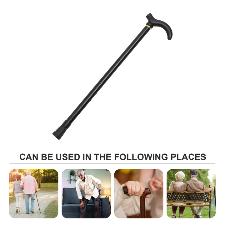 Canne de marche réglable premium – béquille anti-dérapante et anti-choc en 2 sections pour seniors, en alliage d'aluminium léger, base en caoutchouc antidérapante, hauteur réglable de 75 à 90 cm pour la randonnée et le soutien quotidien