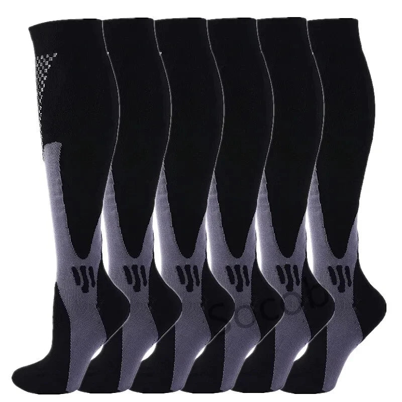 Chaussettes de Compression Premium pour Hommes et Femmes – Chaussettes Élastiques de Sport, de Course, de Randonnée, de Grossesse et de Vol pour Varices, Jambes Gonflées, Soutien au Marathon