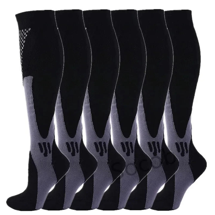 Chaussettes de Compression Premium pour Hommes et Femmes – Chaussettes Élastiques de Sport, de Course, de Randonnée, de Grossesse et de Vol pour Varices, Jambes Gonflées, Soutien au Marathon