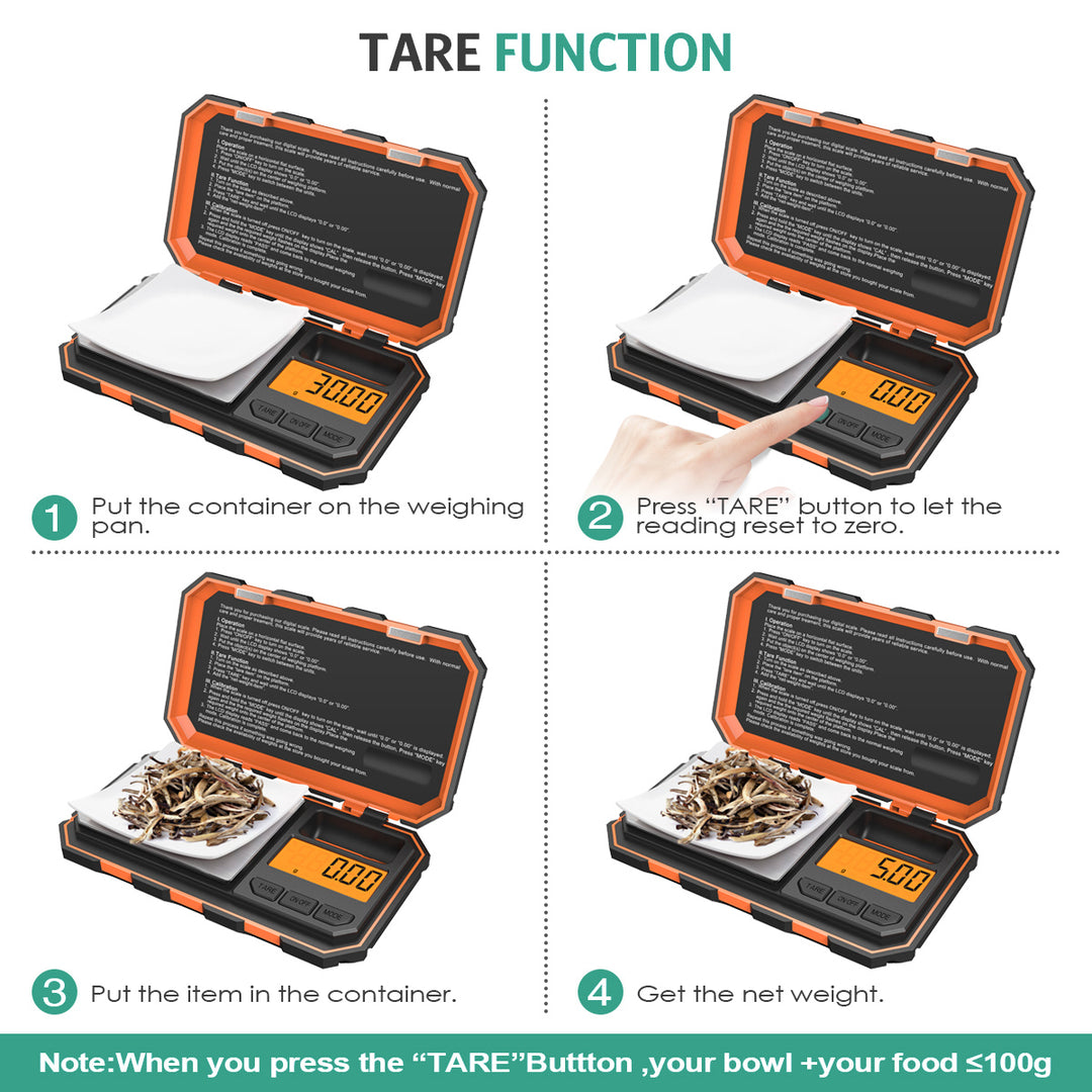 Premium Digital Pocket Scale – 200g Capacity, 0.01g Precision, Multi-Unit Conversion, Calibration Weight Included for Food, 