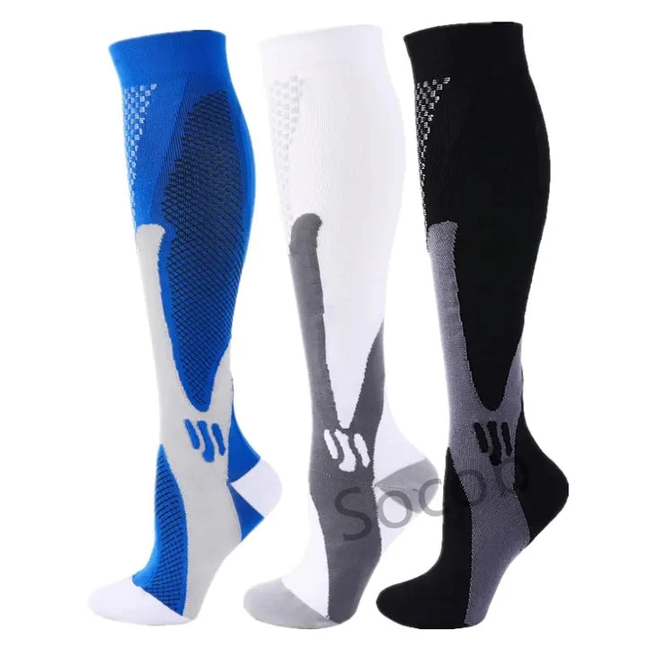 Chaussettes de Compression Premium pour Hommes et Femmes – Chaussettes Élastiques de Sport, de Course, de Randonnée, de Grossesse et de Vol pour Varices, Jambes Gonflées, Soutien au Marathon