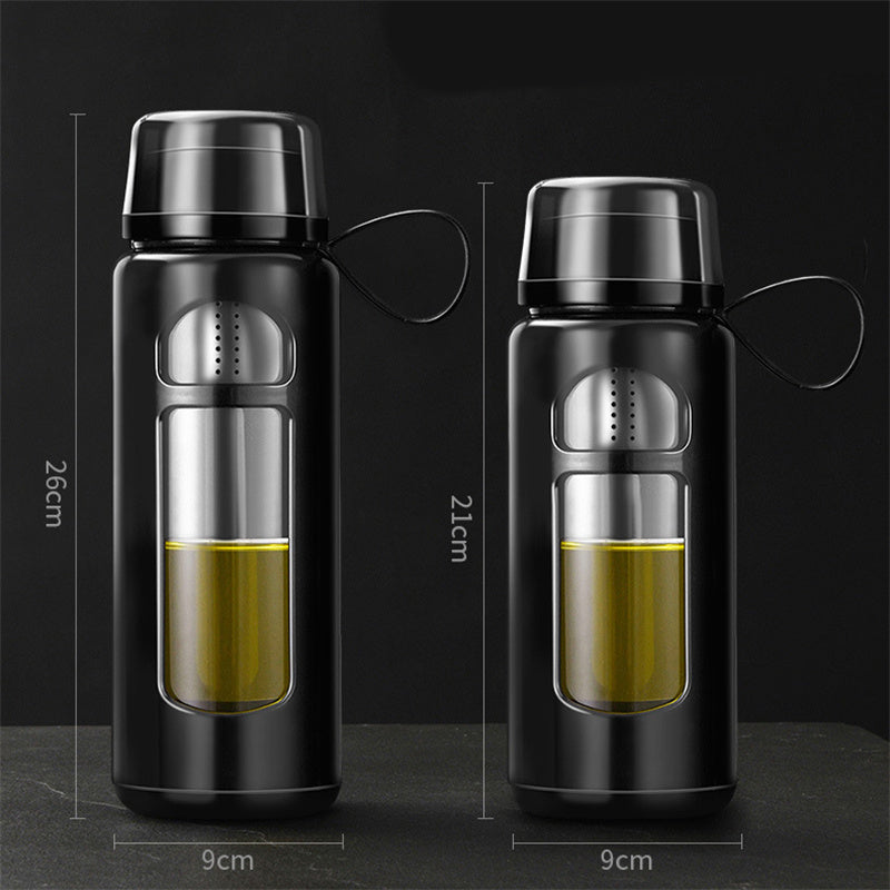Premium Double-Layer Insulated Tea Cup with Water Separation – 520ML Portable Filtering Cup for Hot & Cold Beverages – Food