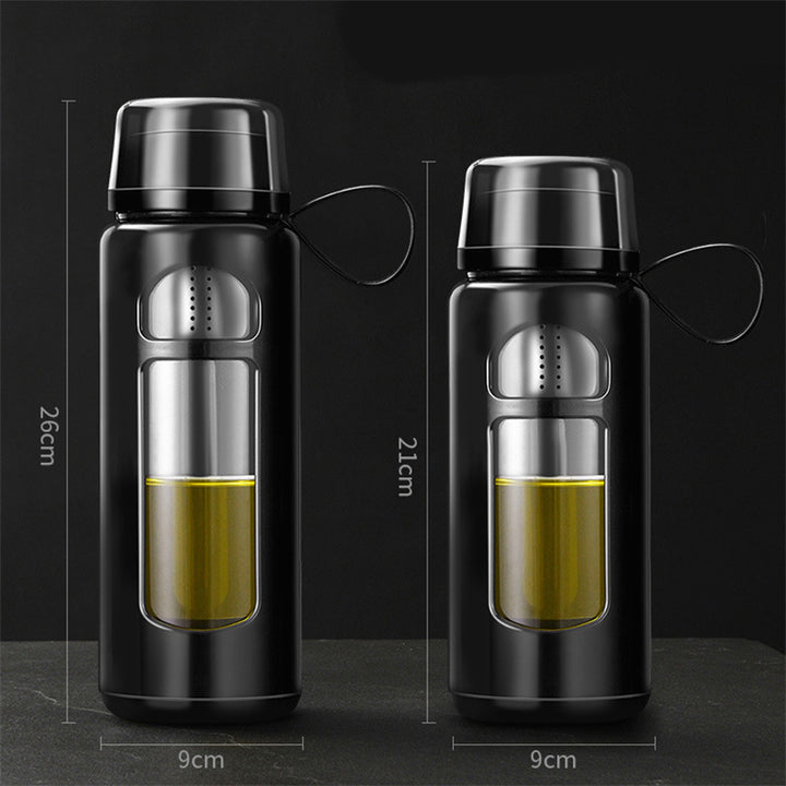Premium Double-Layer Insulated Tea Cup with Water Separation – 520ML Portable Filtering Cup for Hot & Cold Beverages – Food