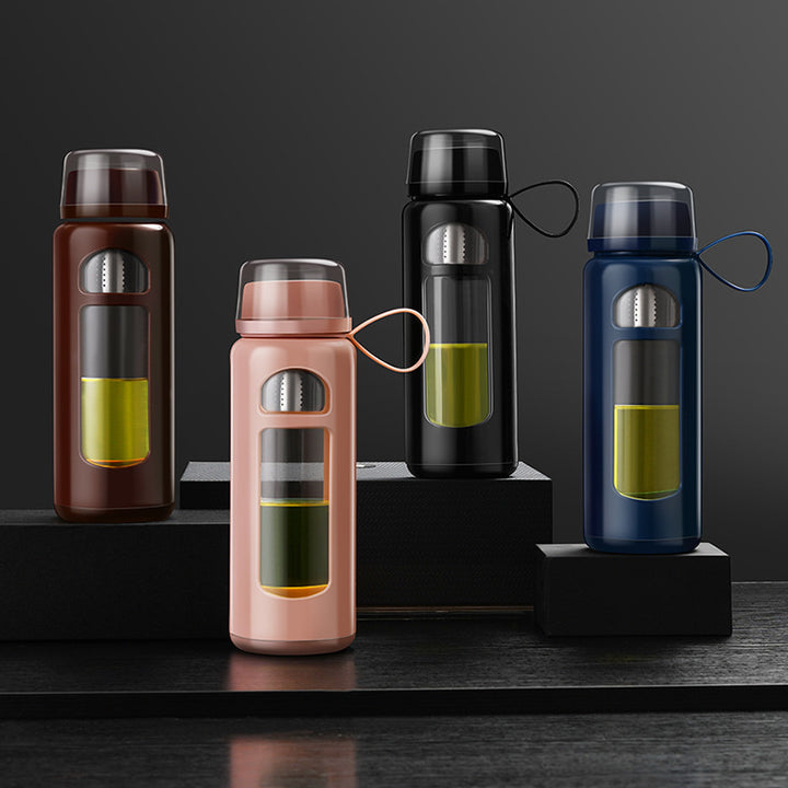 Premium Double-Layer Insulated Tea Cup with Water Separation – 520ML Portable Filtering Cup for Hot & Cold Beverages – Food