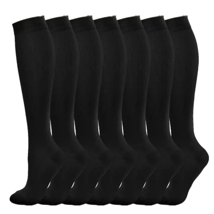Chaussettes de Compression Premium pour Hommes et Femmes – Chaussettes Élastiques de Sport, de Course, de Randonnée, de Grossesse et de Vol pour Varices, Jambes Gonflées, Soutien au Marathon