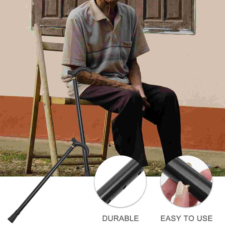 Canne de marche réglable premium – béquille anti-dérapante et anti-choc en 2 sections pour seniors, en alliage d'aluminium léger, base en caoutchouc antidérapante, hauteur réglable de 75 à 90 cm pour la randonnée et le soutien quotidien