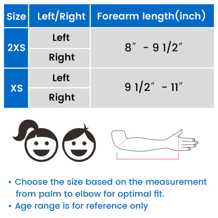 Écharpe de bras pour enfants premium pour immobilisation de l'avant-bras et de l'épaule fracturés - Support ajustable, respirant et sans latex pour le confort et la récupération (tailles XXS, XS)