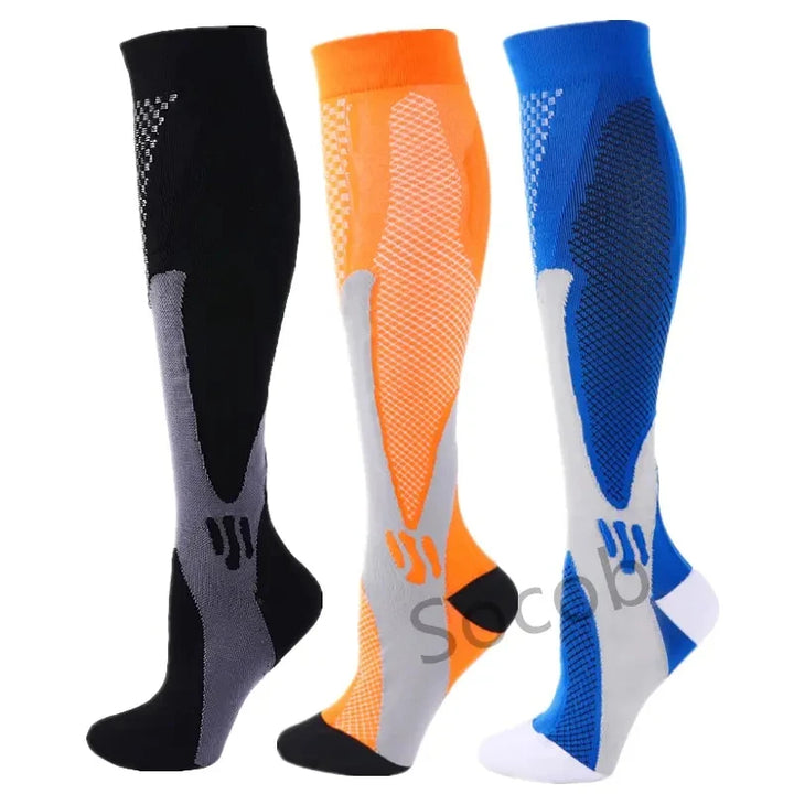 Chaussettes de Compression Premium pour Hommes et Femmes – Chaussettes Élastiques de Sport, de Course, de Randonnée, de Grossesse et de Vol pour Varices, Jambes Gonflées, Soutien au Marathon