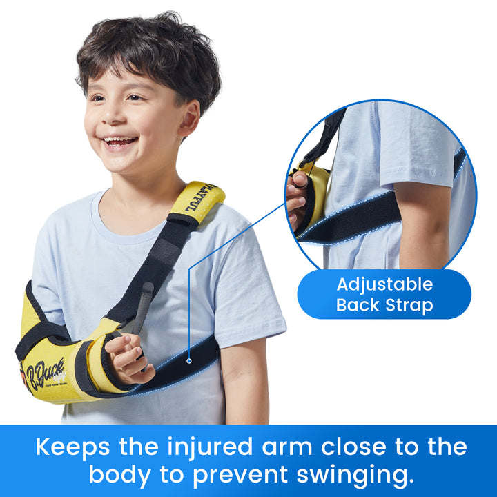 Écharpe de bras pour enfants premium pour immobilisation de l'avant-bras et de l'épaule fracturés - Support ajustable, respirant et sans latex pour le confort et la récupération (tailles XXS, XS)