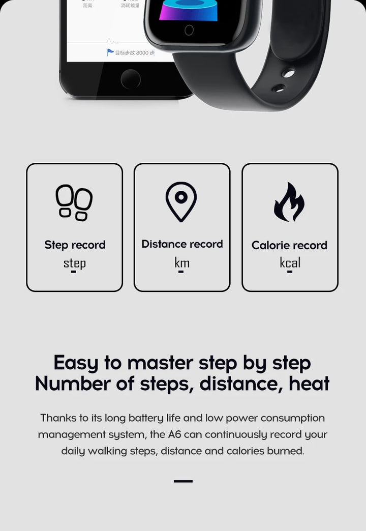 Montre intelligente de luxe pour hommes et femmes – Tracker de fitness Bluetooth, contrôle de la musique, moniteur de sommeil, bracelet de sport, montre intelligente élégante avec moniteur de fréquence cardiaque