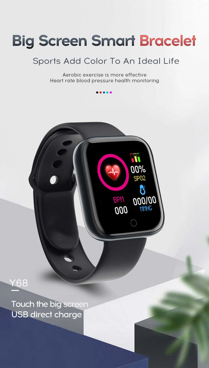 Montre intelligente de luxe pour hommes et femmes – Tracker de fitness Bluetooth, contrôle de la musique, moniteur de sommeil, bracelet de sport, montre intelligente élégante avec moniteur de fréquence cardiaque