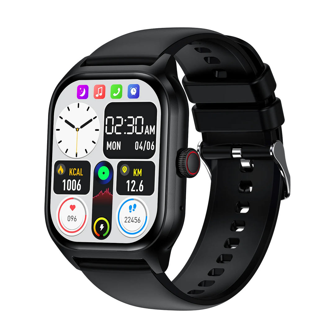 Montre Connectée de Luxe Android OS - 1.44" Écran Tactile Complet, Appels Bluetooth, Contrôle de Musique, Suivi de Fitness pour Hommes et Femmes, Moniteur de Santé