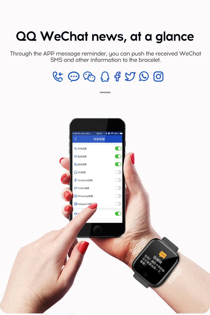 Montre intelligente de luxe pour hommes et femmes – Tracker de fitness Bluetooth, contrôle de la musique, moniteur de sommeil, bracelet de sport, montre intelligente élégante avec moniteur de fréquence cardiaque