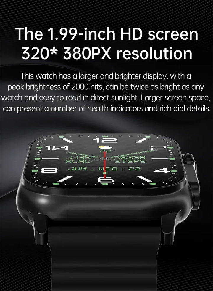 Montre intelligente de luxe pour hommes et femmes – Tracker GPS Bluetooth 49 mm, NFC, contrôle de la musique, chargement sans fil, montre de fitness haut de gamme – Suivi de la santé