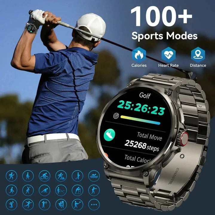 Montre intelligente Ultra HD de 1,85 pouce Premium – Suivi GPS, appels Bluetooth, batterie de 710 mAh, moniteur de fitness et de santé, traqueur d'activité, compatible avec iOS, Android