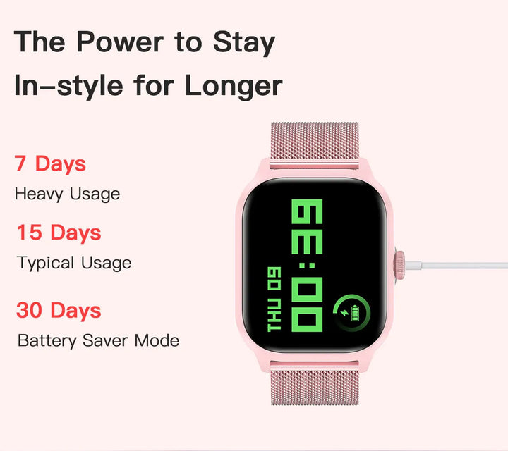Montre Connectée de Luxe Android OS - 1.44" Écran Tactile Complet, Appels Bluetooth, Contrôle de Musique, Suivi de Fitness pour Hommes et Femmes, Moniteur de Santé