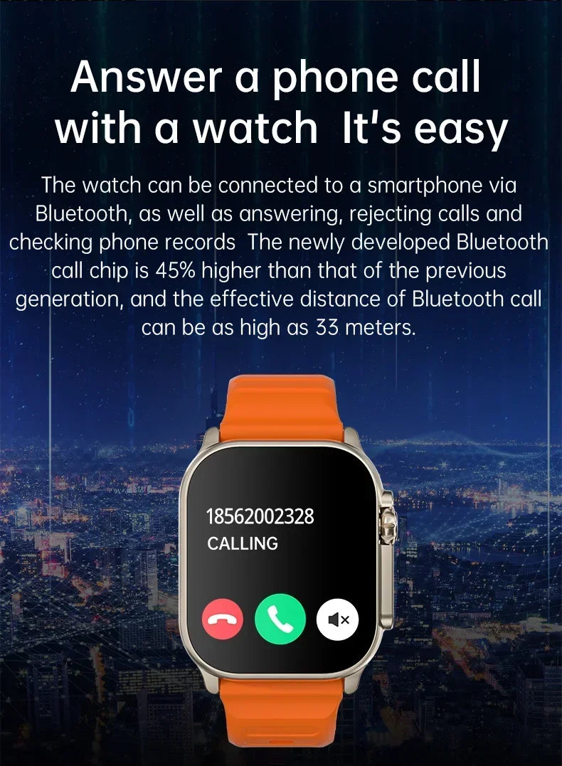 Montre intelligente de luxe pour hommes et femmes – Tracker GPS Bluetooth 49 mm, NFC, contrôle de la musique, chargement sans fil, montre de fitness haut de gamme – Suivi de la santé