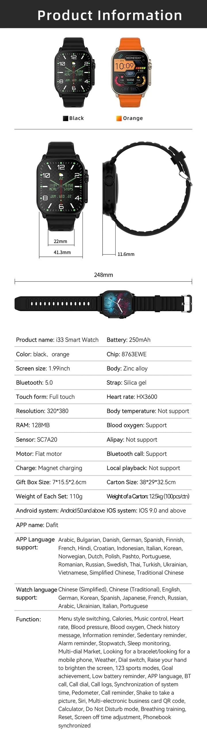 Montre intelligente de luxe pour hommes et femmes – Tracker GPS Bluetooth 49 mm, NFC, contrôle de la musique, chargement sans fil, montre de fitness haut de gamme – Suivi de la santé