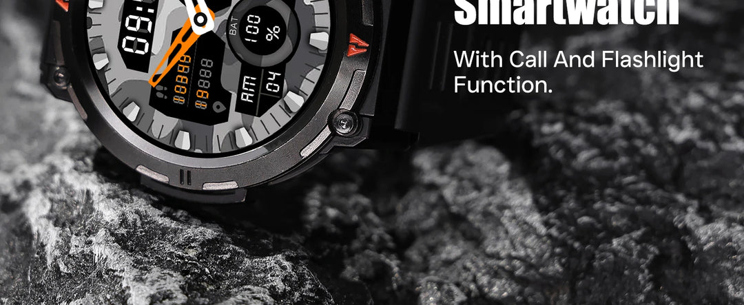 Montre intelligente premium pour hommes, appel Bluetooth, écran tactile complet, moniteur de santé, étanchéité IP68, traqueur de fitness, lampe de poche, cadrans personnalisés, compatible iOS et Android