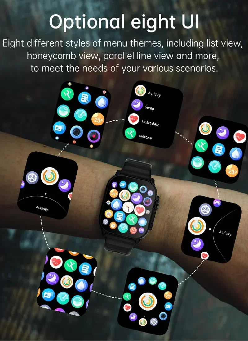 Montre intelligente de luxe pour hommes et femmes – Tracker GPS Bluetooth 49 mm, NFC, contrôle de la musique, chargement sans fil, montre de fitness haut de gamme – Suivi de la santé