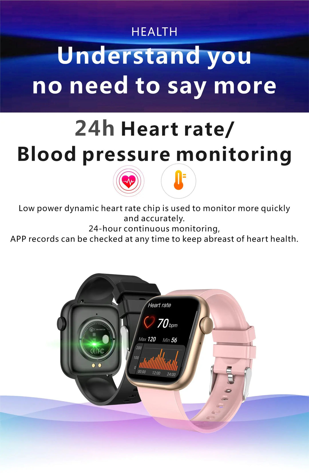 Montre intelligente premium - Chargement sans fil, appels Bluetooth, suivi de la condition physique, cadrans de montre personnalisés, surveillance de la fréquence cardiaque, suivi du sommeil, étanche, hommes et femmes
