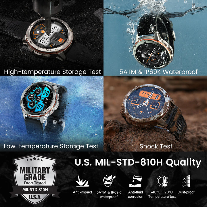Montre intelligente GPS Ultra Premium pour hommes, tracker de fitness AMOLED 470mAh, Bluetooth, montre numérique avec AOD, moniteur de fréquence cardiaque, tracker d'activité et plus.