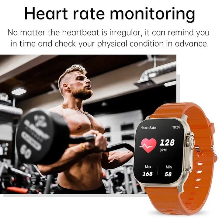 Montre intelligente de luxe pour hommes et femmes – Tracker GPS Bluetooth 49 mm, NFC, contrôle de la musique, chargement sans fil, montre de fitness haut de gamme – Suivi de la santé