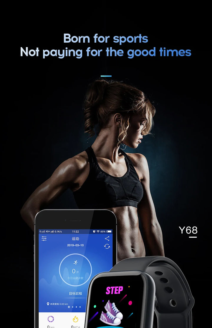 Montre intelligente de luxe pour hommes et femmes – Tracker de fitness Bluetooth, contrôle de la musique, moniteur de sommeil, bracelet de sport, montre intelligente élégante avec moniteur de fréquence cardiaque