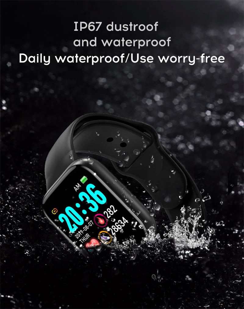 Montre intelligente de luxe pour hommes et femmes – Tracker de fitness Bluetooth, contrôle de la musique, moniteur de sommeil, bracelet de sport, montre intelligente élégante avec moniteur de fréquence cardiaque