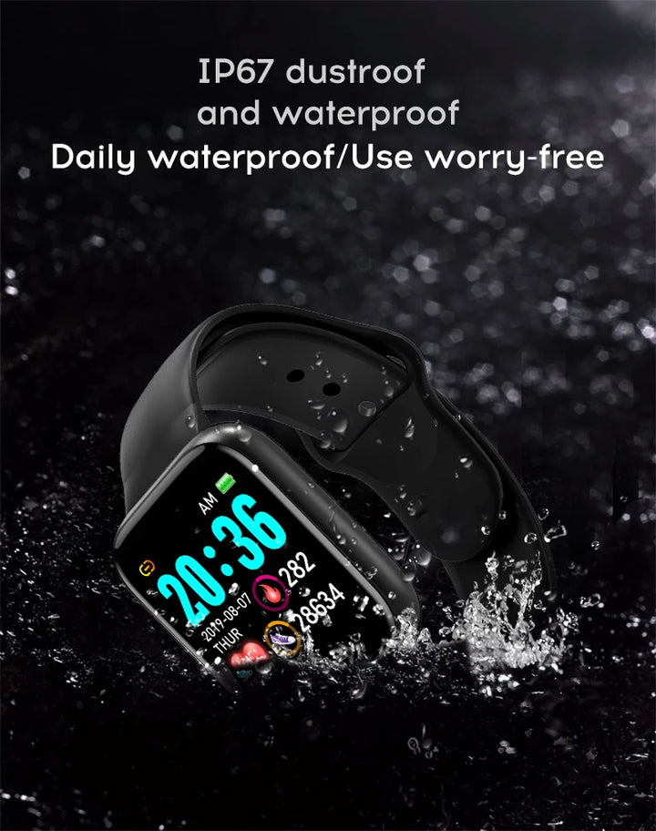 Montre intelligente de luxe pour hommes et femmes – Tracker de fitness Bluetooth, contrôle de la musique, moniteur de sommeil, bracelet de sport, montre intelligente élégante avec moniteur de fréquence cardiaque
