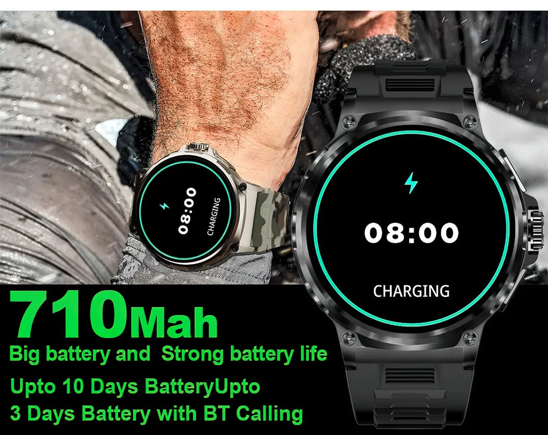 Montre intelligente Ultra HD de 1,85 pouce Premium – Suivi GPS, appels Bluetooth, batterie de 710 mAh, moniteur de fitness et de santé, traqueur d'activité, compatible avec iOS, Android