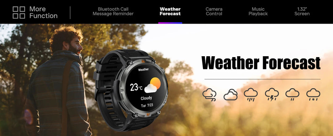 Montre intelligente premium pour hommes, appel Bluetooth, écran tactile complet, moniteur de santé, étanchéité IP68, traqueur de fitness, lampe de poche, cadrans personnalisés, compatible iOS et Android