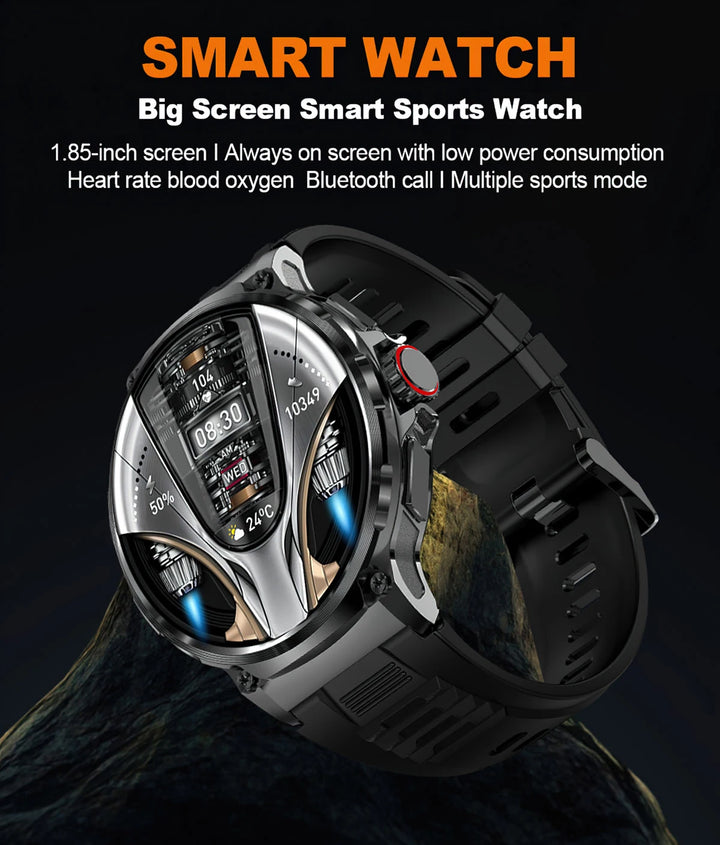 Montre intelligente Ultra HD de 1,85 pouce Premium – Suivi GPS, appels Bluetooth, batterie de 710 mAh, moniteur de fitness et de santé, traqueur d'activité, compatible avec iOS, Android