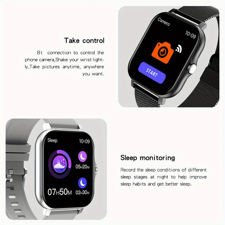Montre Connectée de Luxe Android OS - 1.44" Écran Couleur Tactile Complet, Bluetooth, Cadran Personnalisé, pour Hommes et Femmes, Montre Intelligente avec Fonction Appel