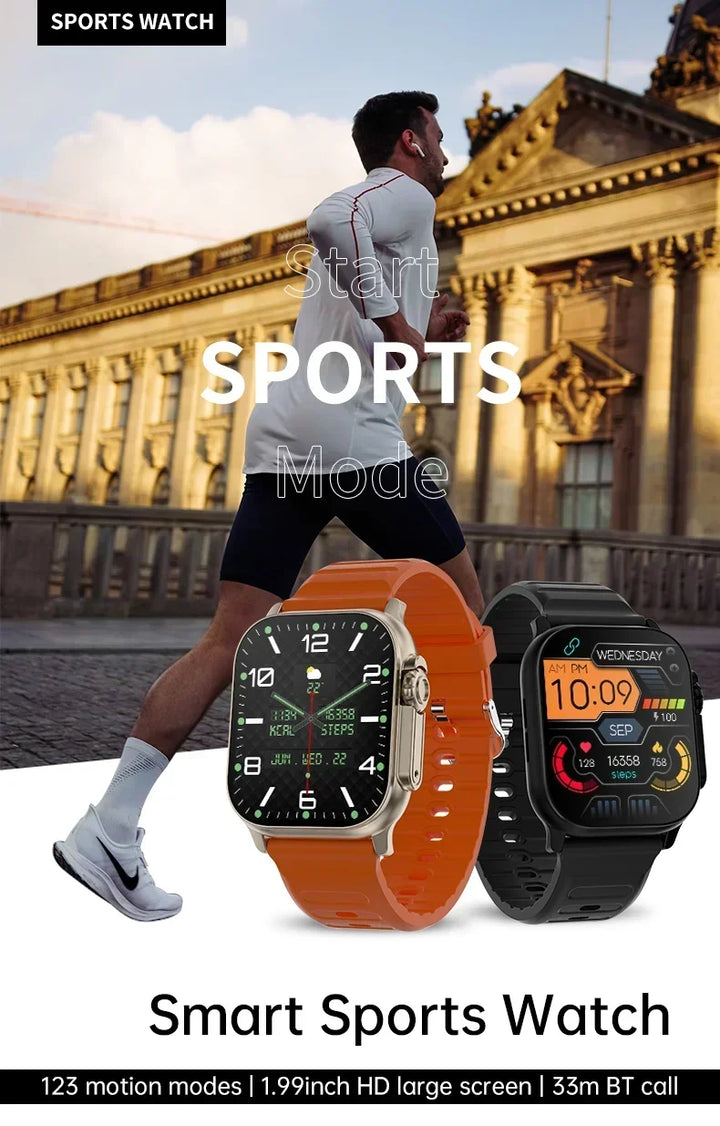 Montre intelligente de luxe pour hommes et femmes – Tracker GPS Bluetooth 49 mm, NFC, contrôle de la musique, chargement sans fil, montre de fitness haut de gamme – Suivi de la santé