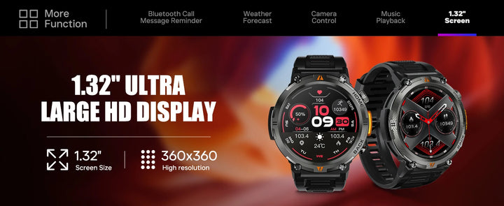 Montre intelligente premium pour hommes, appel Bluetooth, écran tactile complet, moniteur de santé, étanchéité IP68, traqueur de fitness, lampe de poche, cadrans personnalisés, compatible iOS et Android