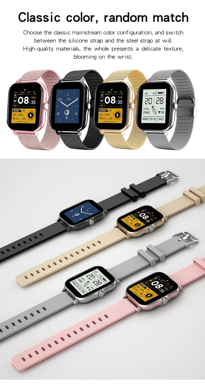 Montre Connectée de Luxe Android OS - 1.44" Écran Couleur Tactile Complet, Bluetooth, Cadran Personnalisé, pour Hommes et Femmes, Montre Intelligente avec Fonction Appel