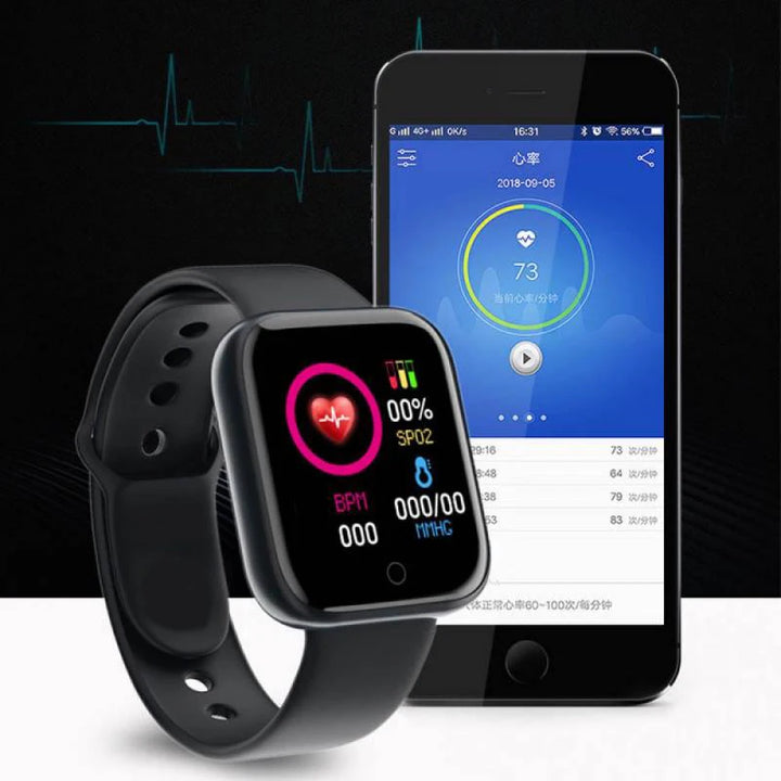 Montre intelligente de luxe pour hommes et femmes – Tracker de fitness Bluetooth, contrôle de la musique, moniteur de sommeil, bracelet de sport, montre intelligente élégante avec moniteur de fréquence cardiaque