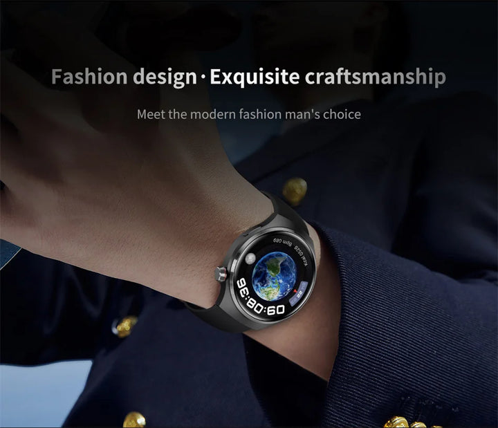 Montre intelligente GPS premium pour hommes et femmes | Écran AMOLED 360°, NFC, appel Bluetooth, étanchéité IP68, moniteur de fréquence cardiaque, tracker de fitness, surveillance du sommeil, modes multi-sports