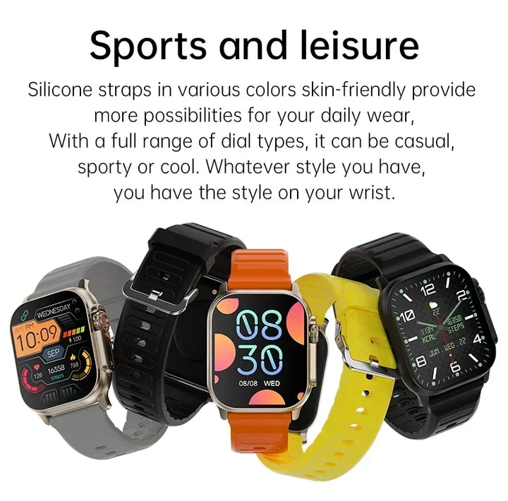 Montre intelligente de luxe pour hommes et femmes – Tracker GPS Bluetooth 49 mm, NFC, contrôle de la musique, chargement sans fil, montre de fitness haut de gamme – Suivi de la santé
