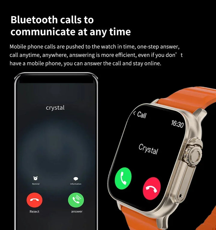 Montre intelligente de luxe pour hommes et femmes – Tracker GPS Bluetooth 49 mm, NFC, contrôle de la musique, chargement sans fil, montre de fitness haut de gamme – Suivi de la santé